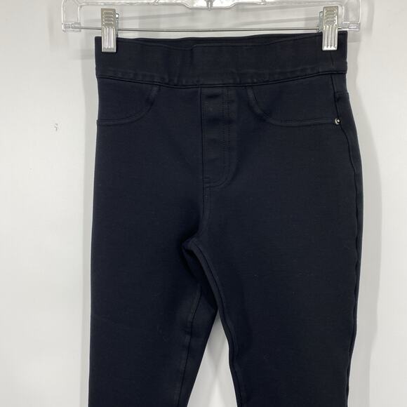 SPANX The Perfect Black Ponte Ankle Pants Size XS Skinny Back Pockets 20202R - Picture 2 of 12